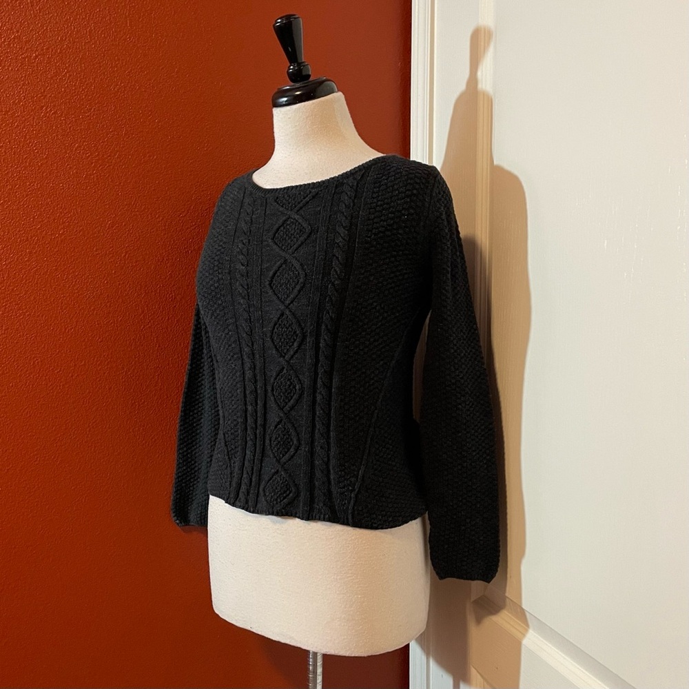 Ralph Lauren Denim & Supply Women’s Charcoal Pullover Fisherman Crew Sweater‎